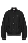 Emporio Armani Nylon Bomber With Logo Embroidery In Black