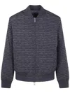 Emporio Armani Script-print Bomber Jacket In Multi