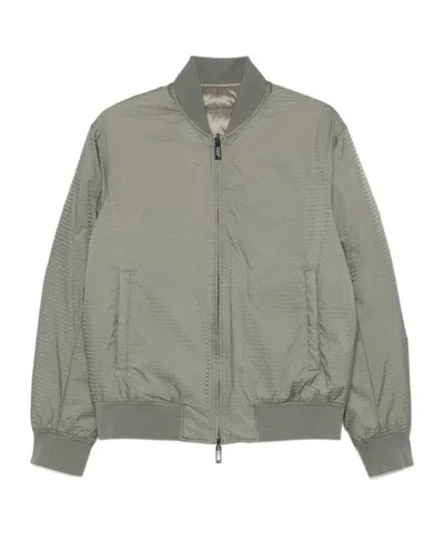 EMPORIO ARMANI LOGO-JACQUARD BOMBER JACKET