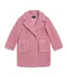 Emporio Armani Bouclé Double-breasted Coat In Pink