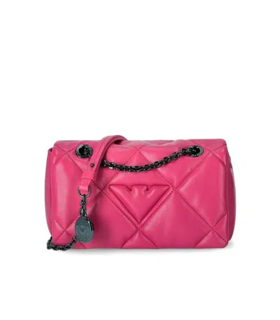 Emporio Armani Bouganvillea Small Quilted Crossbody Bag In Purple