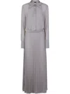 Emporio Armani Bow Detail Maxi Dress In Gray