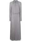 Emporio Armani Bow Detail Maxi Dress In Gray