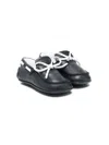 Emporio Armani Bow-embellished Crib Shoes In Blue
