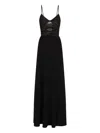 Emporio Armani Technical Cady Cut-out Dress With Jewel Detail In Black