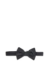 Giorgio Armani Metallic Dot Print Silk Bow Tie In Black