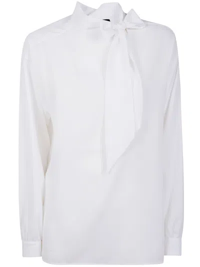 Emporio Armani Bow-tie Blouse In White