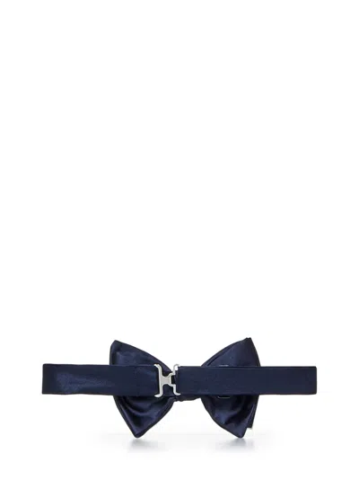 Emporio Armani Noeud Papillon En Soie In Blue