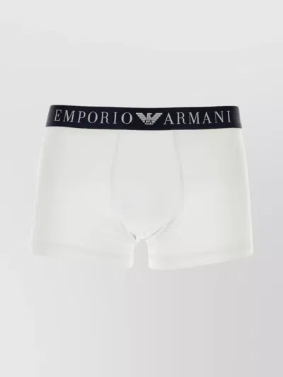 Emporio Armani Boxer Contrast Trim Stretch Cotton In 00010