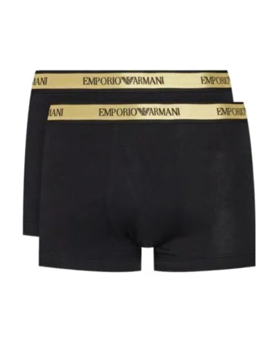 Emporio Armani Boxer Underwear (two Pairs) In Black