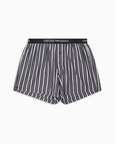 Emporio Armani Boxershorts Aus Jacquard-stoff Mit Allover-muster In Gray