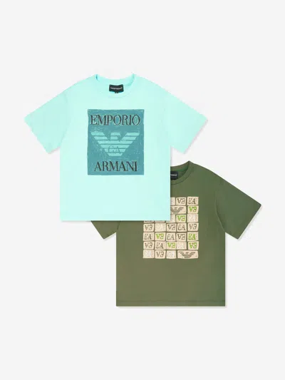 Emporio Armani Kids' Boys 2 Pack T-shirt Set In Multicoloured