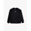 Emporio Armani Boys Black Kids Brand Print Cotton-jersey Sweatshirt 8-16 Years 12 In Black