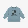Emporio Armani Boys Blue Cotton Sweatshirt In Blue