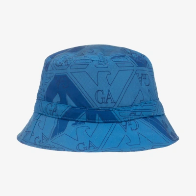 Emporio Armani Kids' Boys Blue Eagle Print Bucket Hat