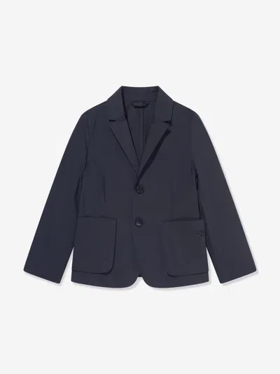 Emporio Armani Kids' Boys Cotton Blazer In Blue