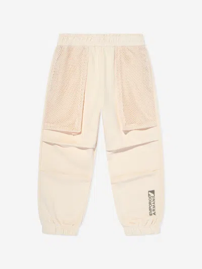 Emporio Armani Kids' Boys Cotton Trousers In Beige