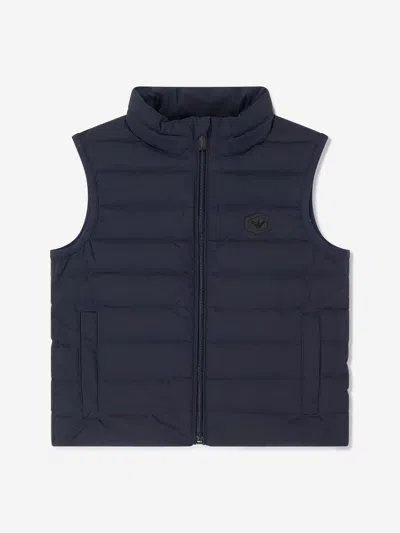 Emporio Armani Kids'  Boys Down Padded Gilet In Blue