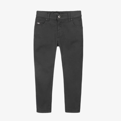 Emporio Armani Babies' Boys Grey Denim Jeans In Black