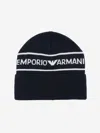 Emporio Armani Logo-jacquard Knit Beanie In Blue