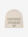EMPORIO ARMANI BOYS LOGO BEANIE HAT
