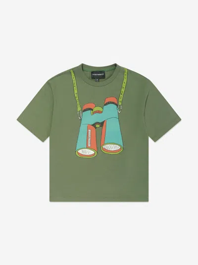 Emporio Armani Kids' Boys Logo Pocket Polo Shirt In Green