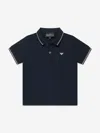 Emporio Armani Embroidered Logo Polo Shirt In Blue