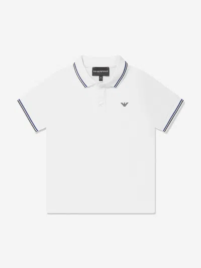 Emporio Armani Kids' Boys Logo Polo Shirt In White