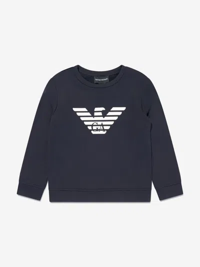 Emporio Armani Kids'  Boys Logo Sweatshirt In Blue