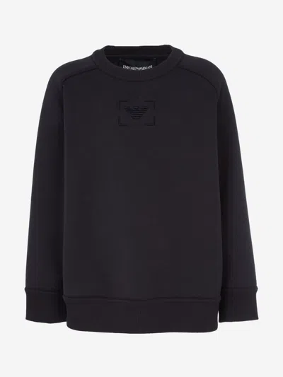 Emporio Armani Kids'  Boys Logo Sweatshirt In Blue