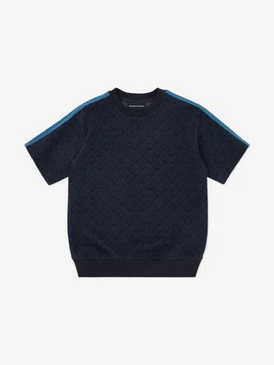 Emporio Armani Kids'  Boys Logo T-shirt In Blue