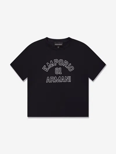 Emporio Armani Kids' Boys Logo T-shirt In Blue