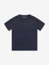 Emporio Armani Logo-tape Jersey T-shirt In Blue