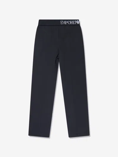 Emporio Armani Kids' Boys Logo Trousers In Blue