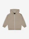 Emporio Armani Boys Logo Zip Up Top In Gray