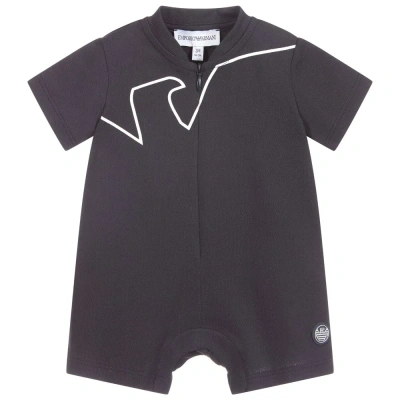 Emporio Armani Babies' Boys Navy Blue Cotton Shortie