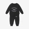 Emporio Armani Boys Navy Blue Cotton Tracksuit In Blue