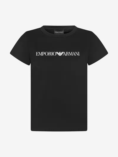 Emporio Armani Babies'  Boys Pima Cotton Logo T-shirt 12 Yrs Blue