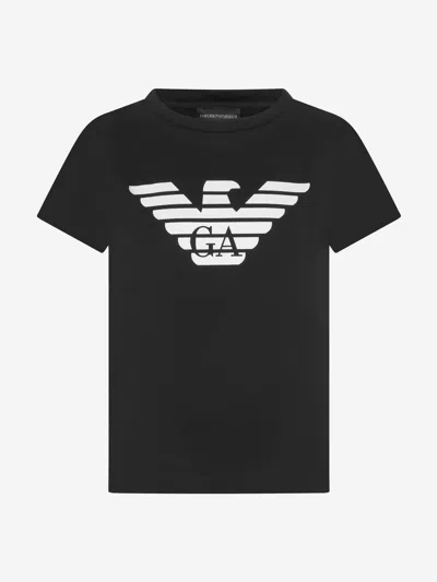 Emporio Armani Kids' Boys Pima Cotton Logo T-shirt 16 Yrs Black