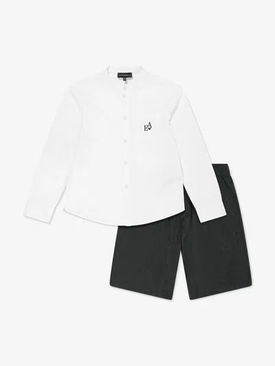 Emporio Armani Kids' Boys Shirt And Shorts Set In Multicoloured