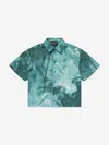 Emporio Armani Palm Tree-print Lyocell Shirt In Green