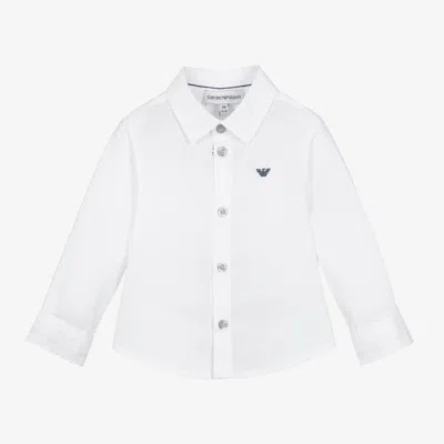 Emporio Armani Babies' Boys White Cotton Eagle Logo Shirt