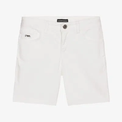 Emporio Armani Babies' Boys White Cotton Shorts