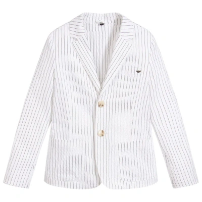 Emporio Armani Babies' Boys White Stripe Blazer