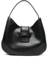 Emporio Armani Braided-detail Leather Shoulder Bag In Black