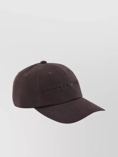 Emporio Armani Branded Baseball Cap Curved Peak In Black