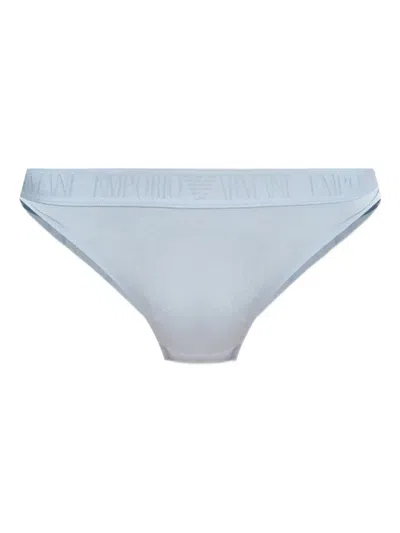 Emporio Armani Branded Briefs In Blue