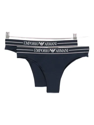 Emporio Armani Brazilian Briefs - 2pack In Blue