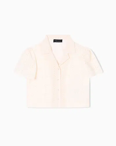 Emporio Armani Kids' Broderie Anglaise Effect Fabric Shirt