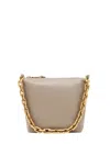 Emporio Armani Leather Small Hobo Bag With Chain In Brown